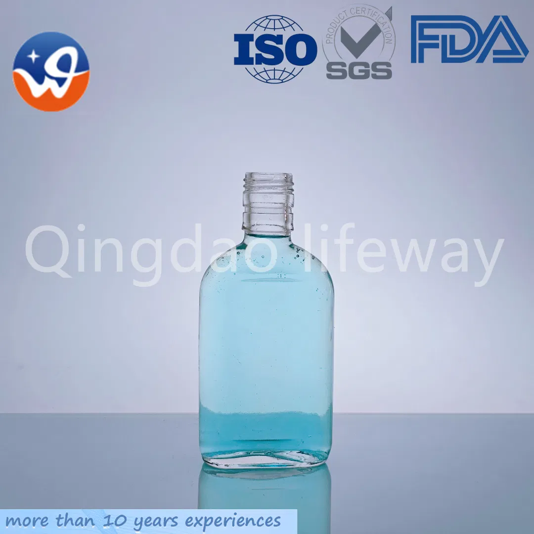 Wholesale Lightweight Flat Empty Crystal White Glass Whiskey Tequila Rum Vodka Glass Liquor Bottle