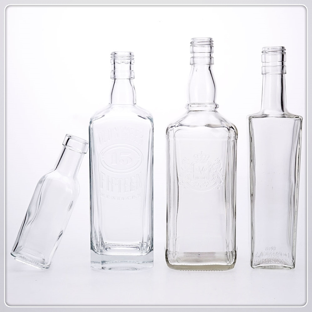 750ml Heavy Glass Alcohol Bottle with Screw Cap and Frost Surface Finish