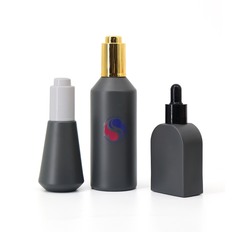 Wholesale Fancy Luxury Printed Cosmetic Packaging 30ml 50ml Empty Recycled Face Skincare Oil Toner Pump Bottles for Hair Oil Custom Glass Dropper Bottle Set