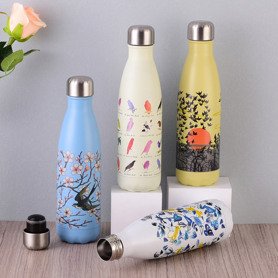 17oz 500ml Water Small Neck Shape Leakproof Pop Top Stainless Steel Custom Bottle