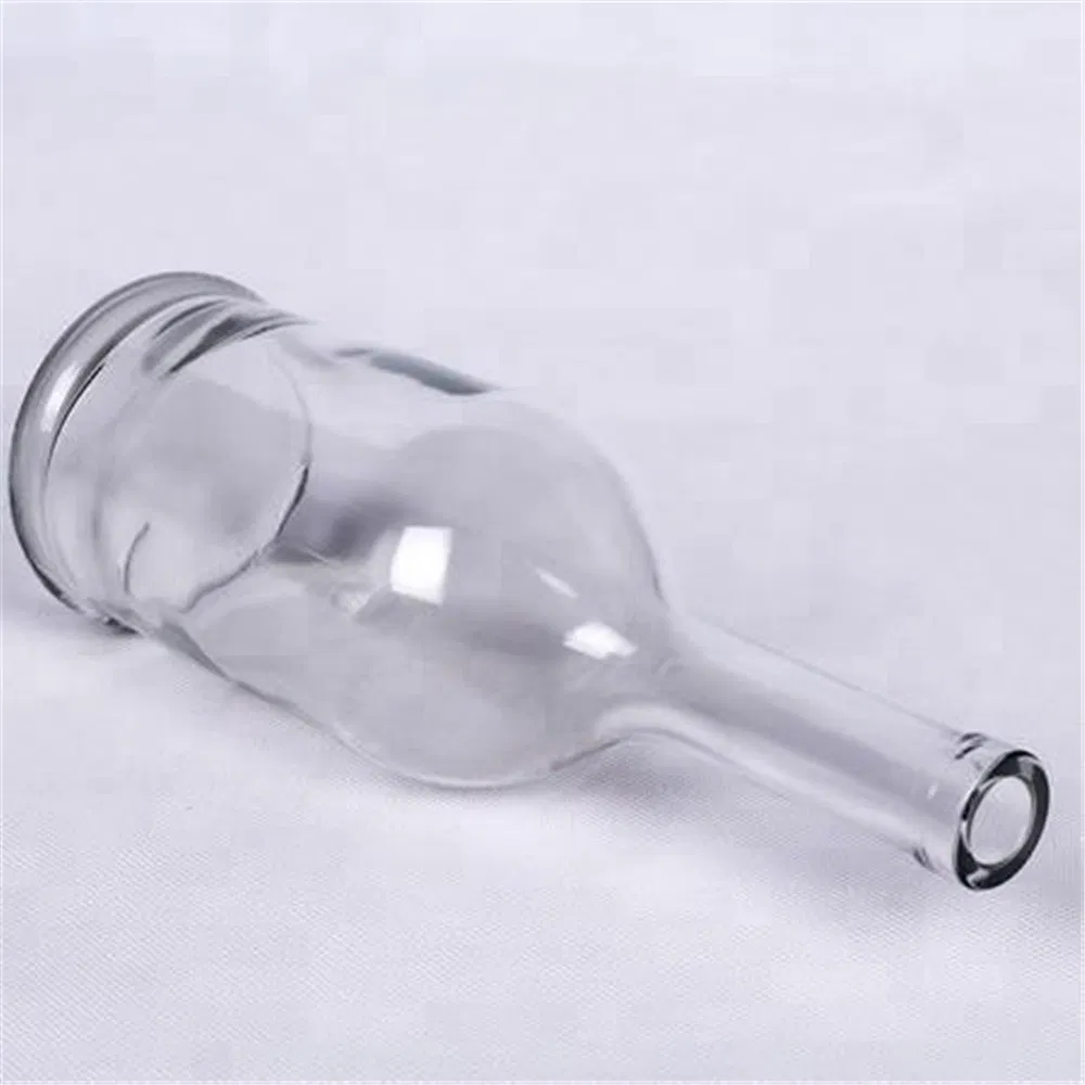 Thick Sole Big Belly Long Neck Tall Round Glass Liquor Bottle