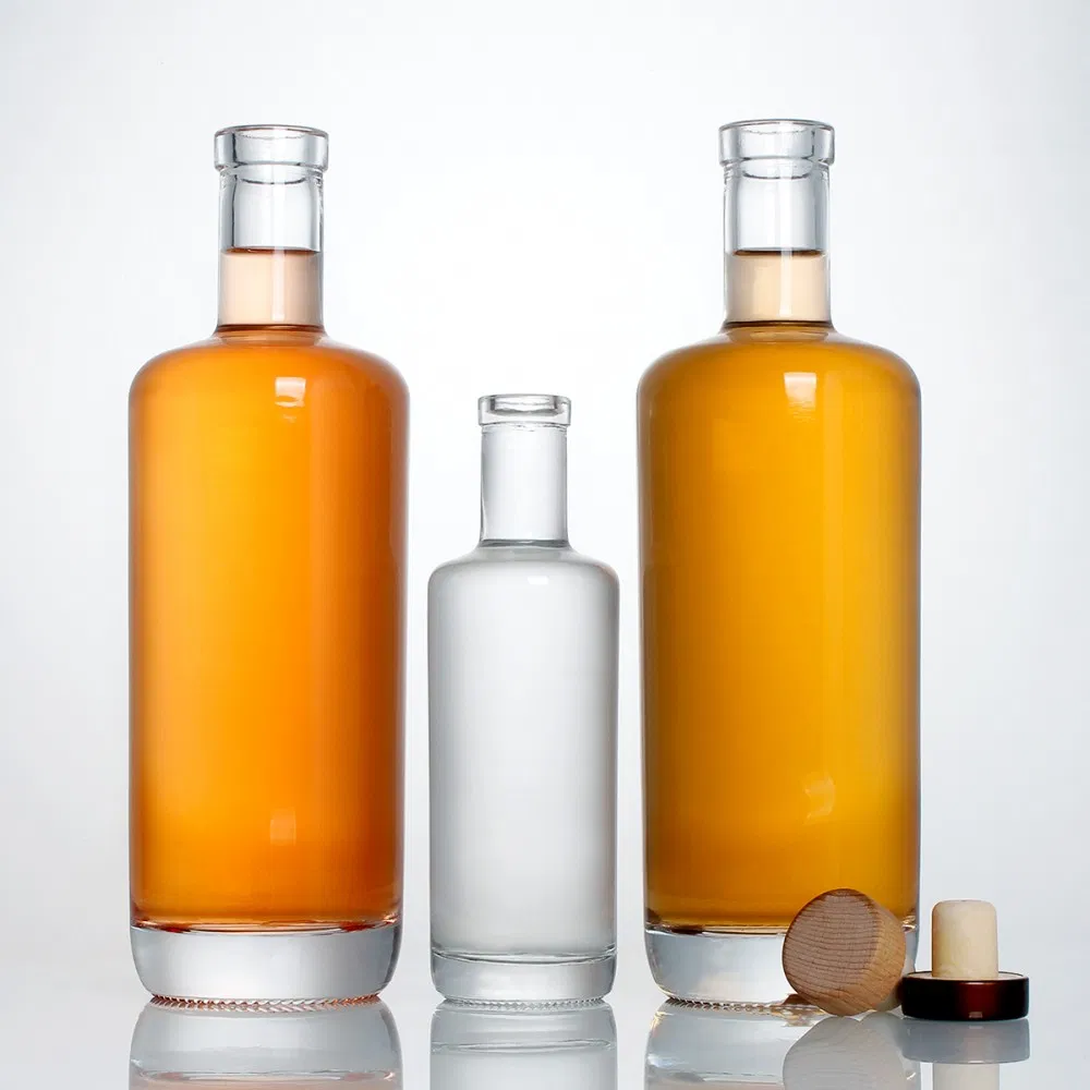 Custom Clear Empty Mini Spirits Liquor Tequila Gin Rum Vodka 70cl 75cl 200ml 700ml 750ml Glass Liquor Bottle