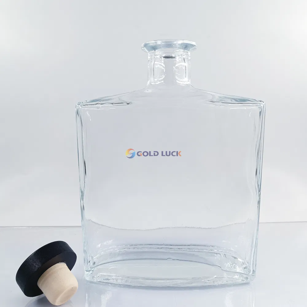 Custom Embossed 700ml Premium Heavy Extra Flint Decal Printing Rum Gin Vodka Whiskey Whisky Glass Bottle