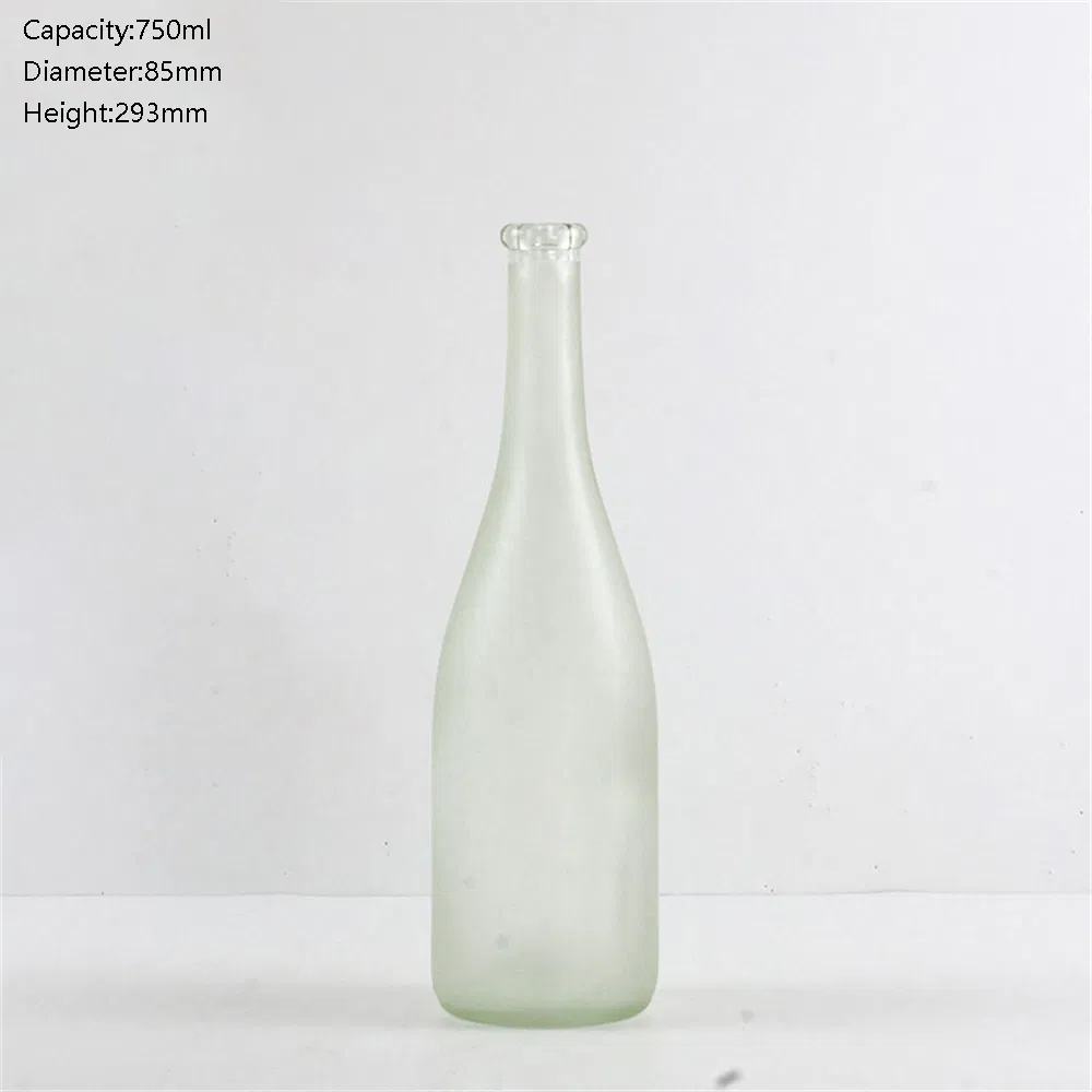 750ml Tall Transparent Straight Neck Red Wine Glass Bottle Liquor Bottle