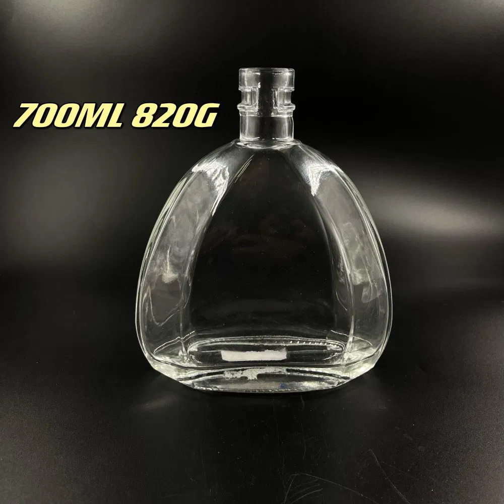 Super Flint Glass Bottle- Unique Shape, 500ml 700ml 850ml 1000ml-Vodka Gin Brandy Whisky Tequila Rum