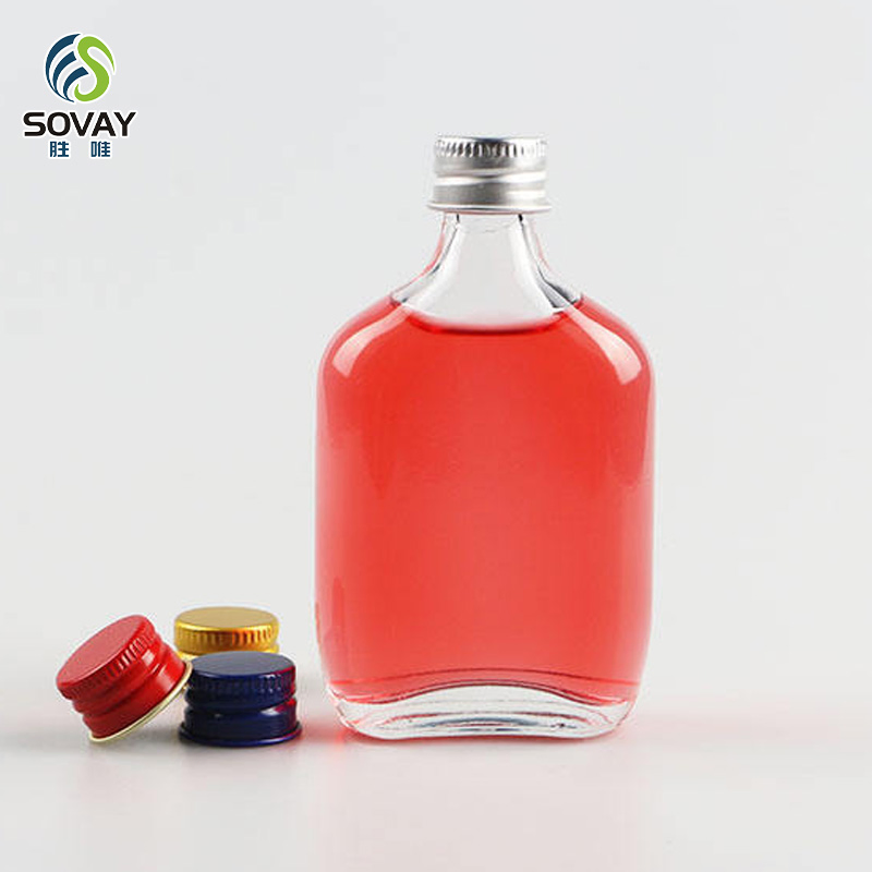 Luxury Glass Spirits Bottles Glass Bottle for Liquor with Metal Screw Cap