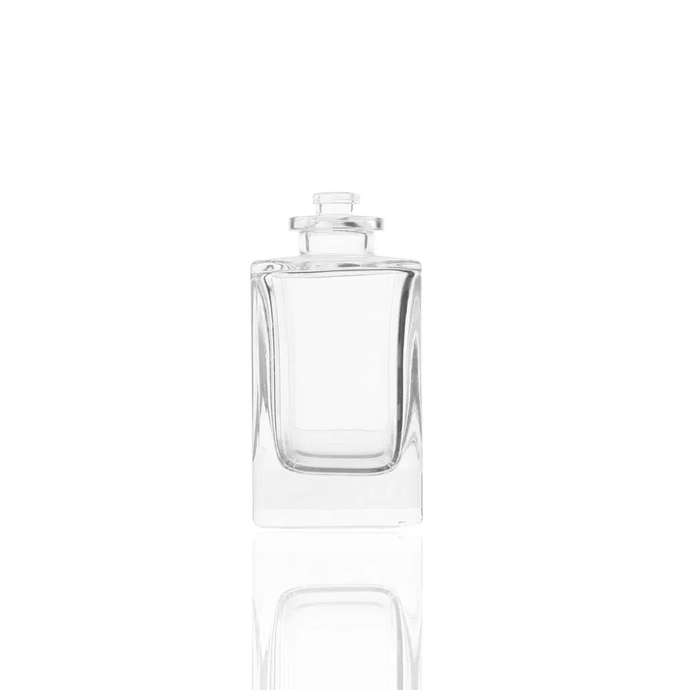 Square Shape Tall Neck High Quality Transparent Empty Glass Perfume Bottle