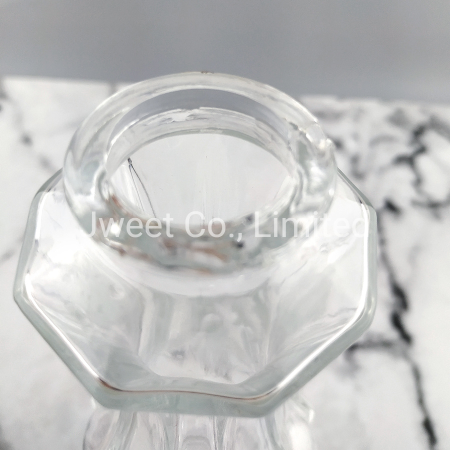 375ml Lantern Shape Short Neck Glass Wine Rum Bottle