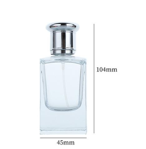 Wholesale 30ml 50ml Colored Glass Square Refillable Perfume Bottles