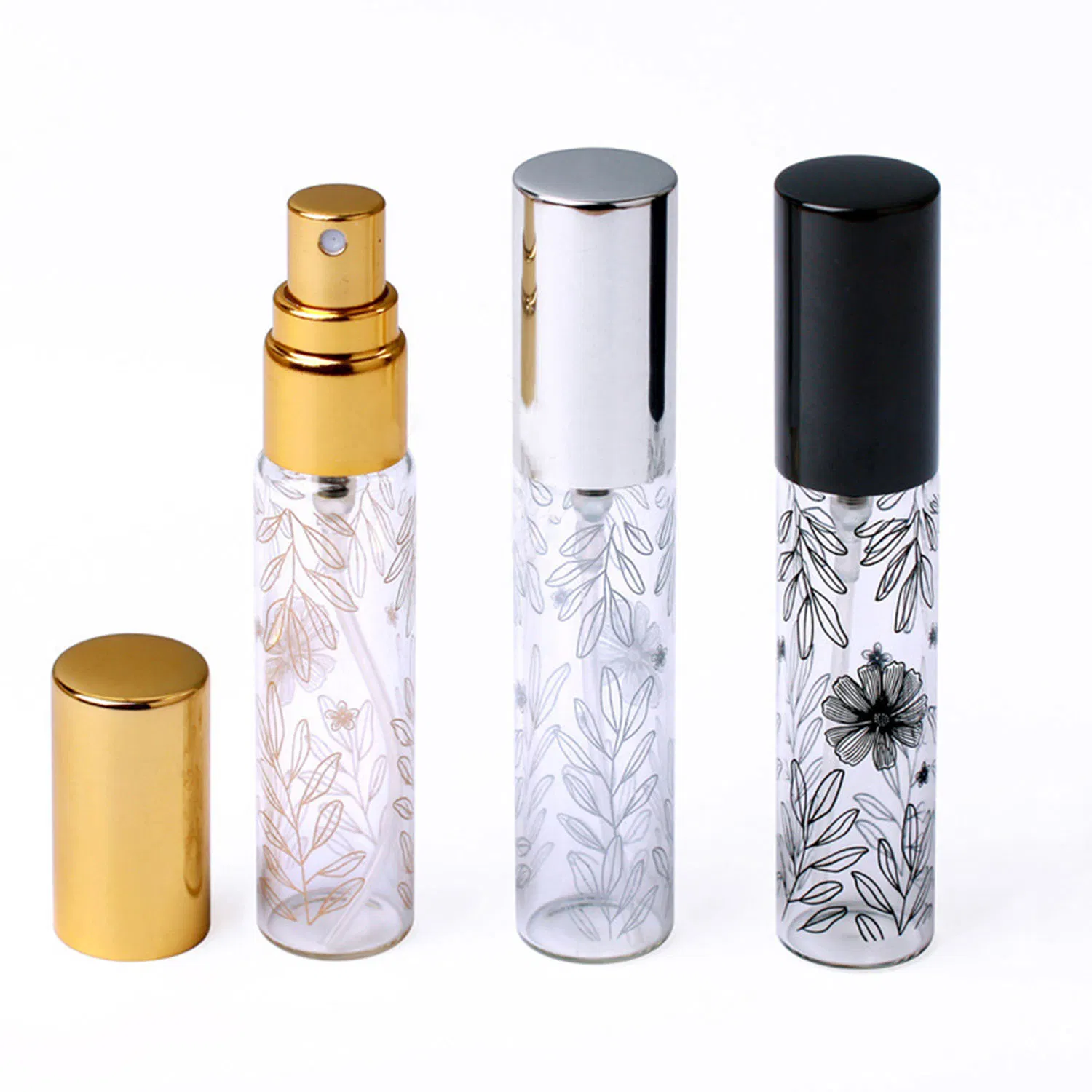 10ml Essential Oil Roller Bottles 10 Ml Empty Roller Bottles for Essential Oils Lip Oil Glass Refillable Oil Container Printed with Patterns