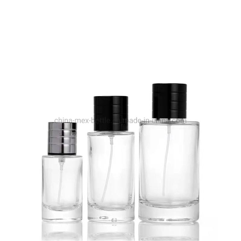 30ml 50ml 100ml Round Transparent Glass Perfume Spray Bottle