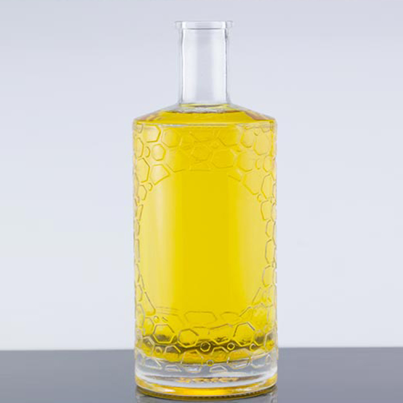 Hot Sell Decal Embossed Clear 50cl 70cl 1000ml Wine Bottles Liquor for Whisky Glass Bottles