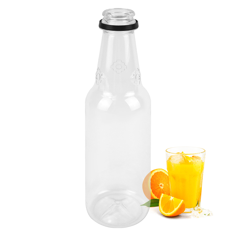400ml Long Neck Plastic Bottles Tall Slim Beverage Juice Plastic Bottle with Cap