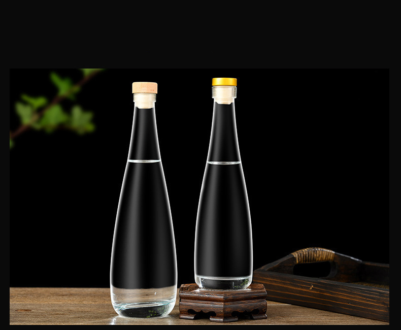 Clear Round Shape 330 Ml 500 Ml Long Neck Tall Slim Coffee Milk Alcoholic Beverage Juice Glass Bottles with Aluminum Screw Cap