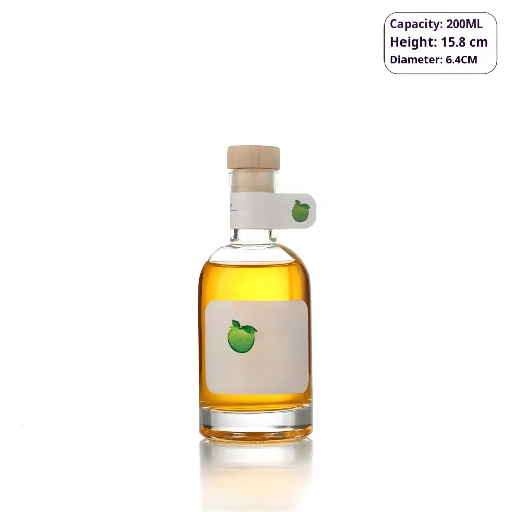 Custom 750ml Glass Whisky Wine Bottle with Cork Glass Lid for Spirits Gin Brandy Whisky Frost Finish Free Sample Custom Logo