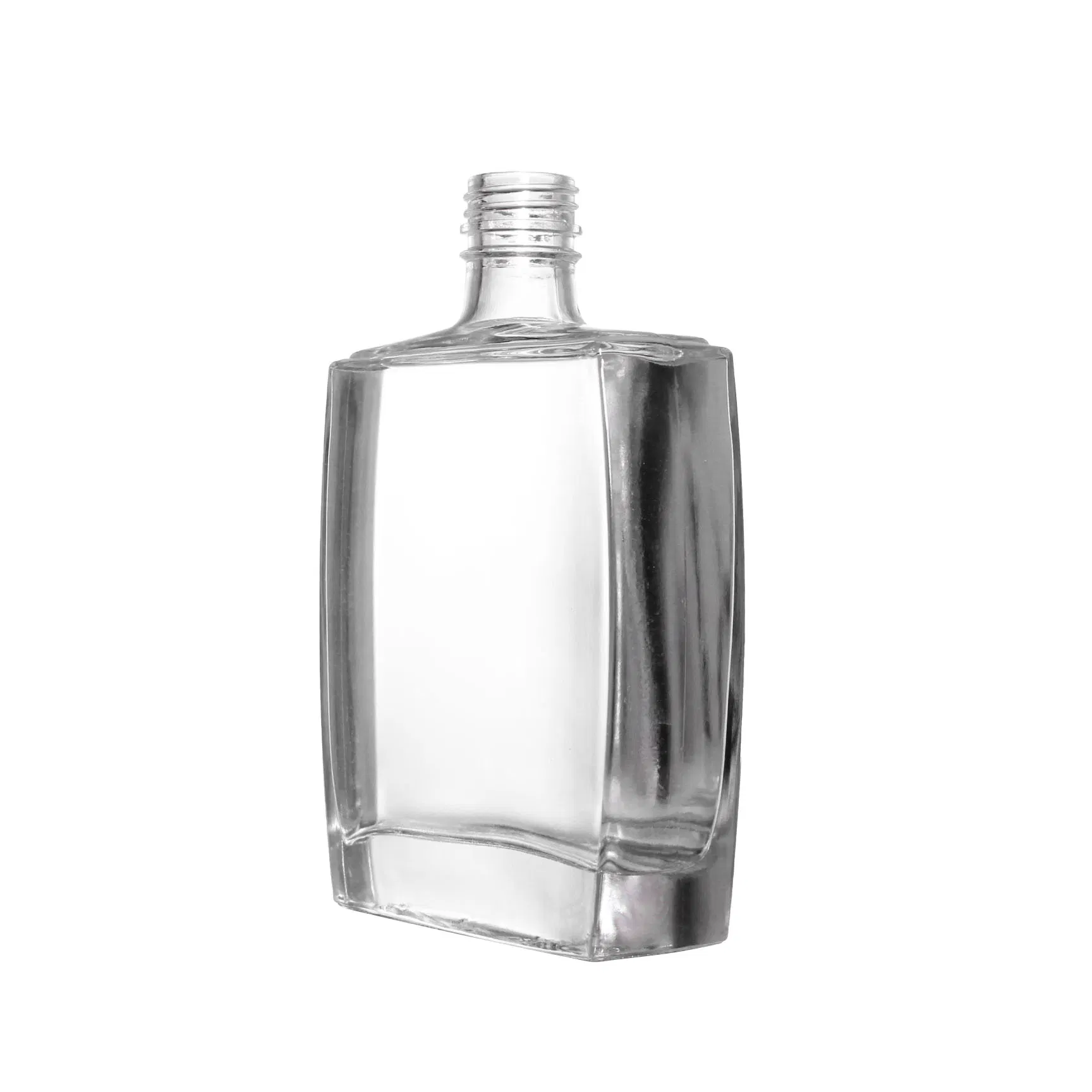Fancy Rectangular Shape Brandy Bottle Printed 700ml 70cl Whisky Tequila Rum Gin Super Flint Vodka Alcohol Wine Liquor Glass Bottle with Cap for Bar