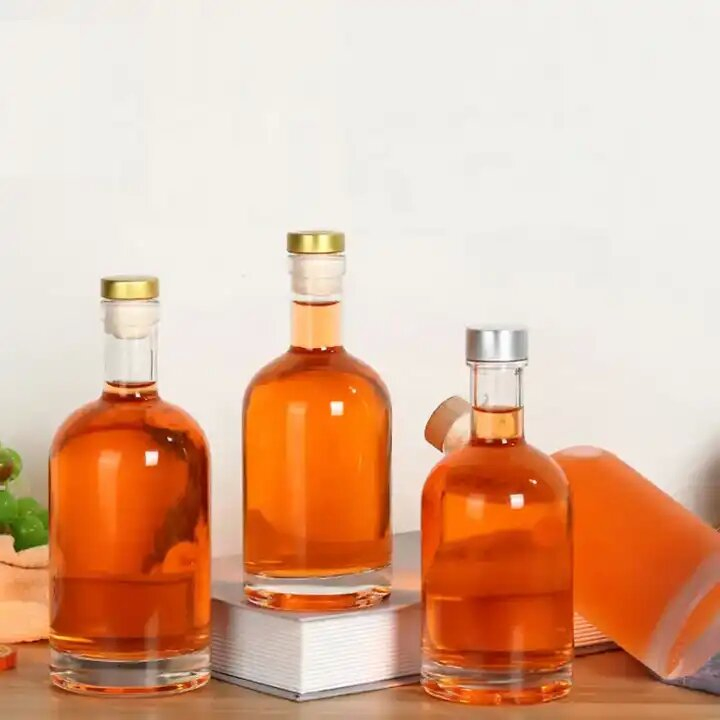 Elegant Nordic Flint Glass Vodka Bottles - Custom Printed 375ml, 500ml, 750ml