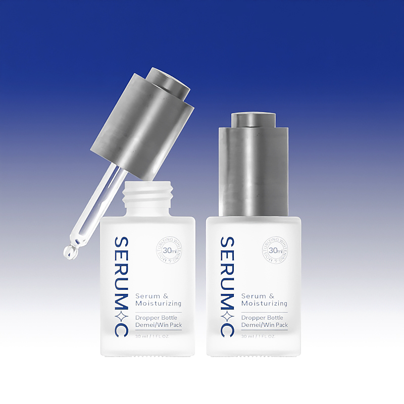 30ml Glass Frosted Matte Color Cosmetic Packaging Set Lotion Bottle Lotion Pump Press Dropper Serum Bottle