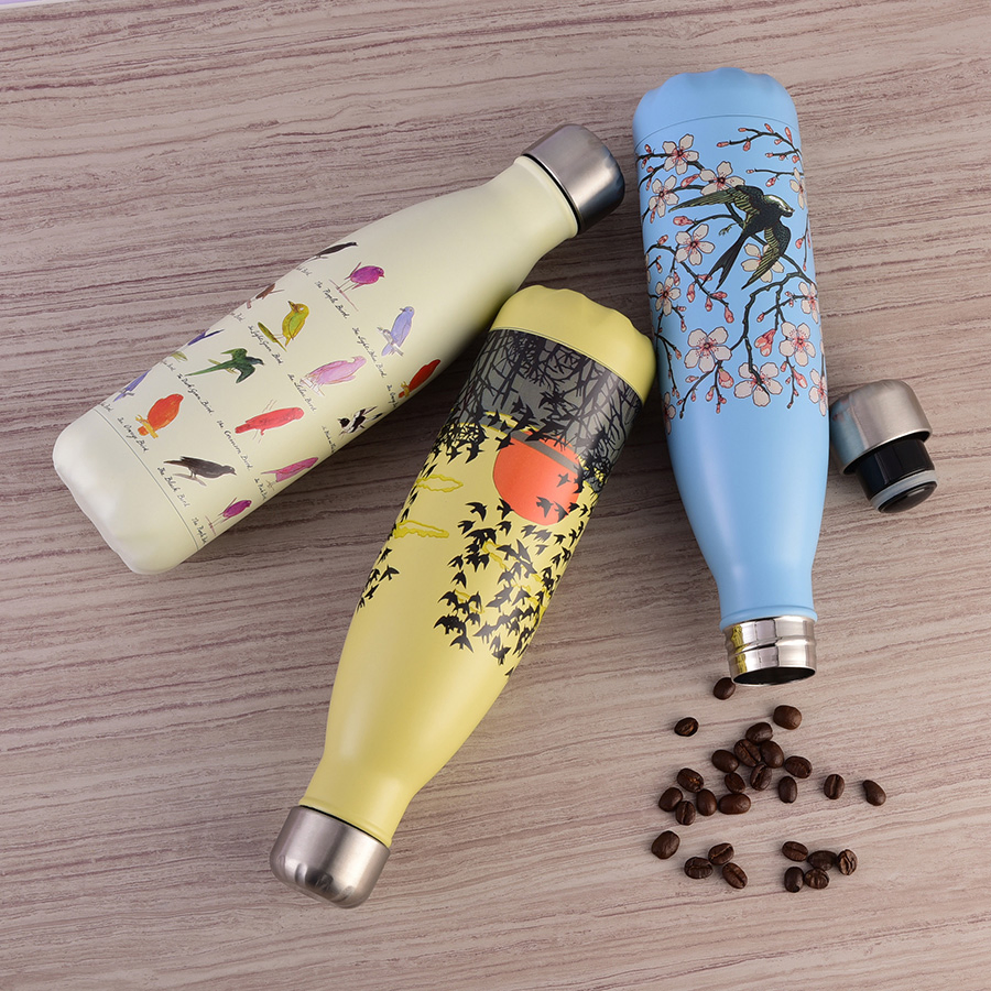 17oz 500ml Water Small Neck Shape Leakproof Pop Top Stainless Steel Custom Bottle