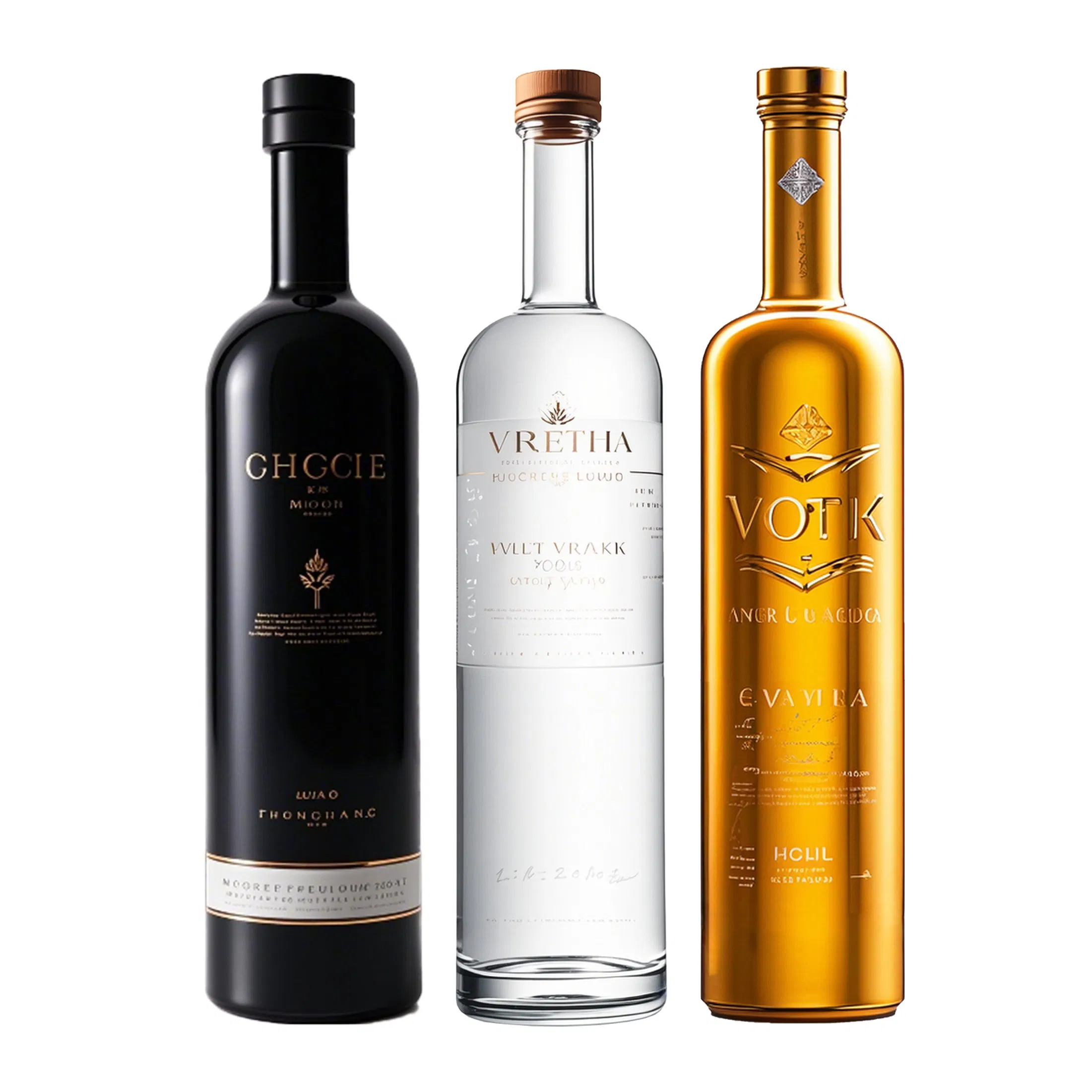 Custom Luxury Clear Brandy Whisky Gin Rum Tequila Alcohol Bottle 750ml 700ml Elegant Black Electroplate Glass Spirits Liquor Glass Bottle of Vodka with Cork