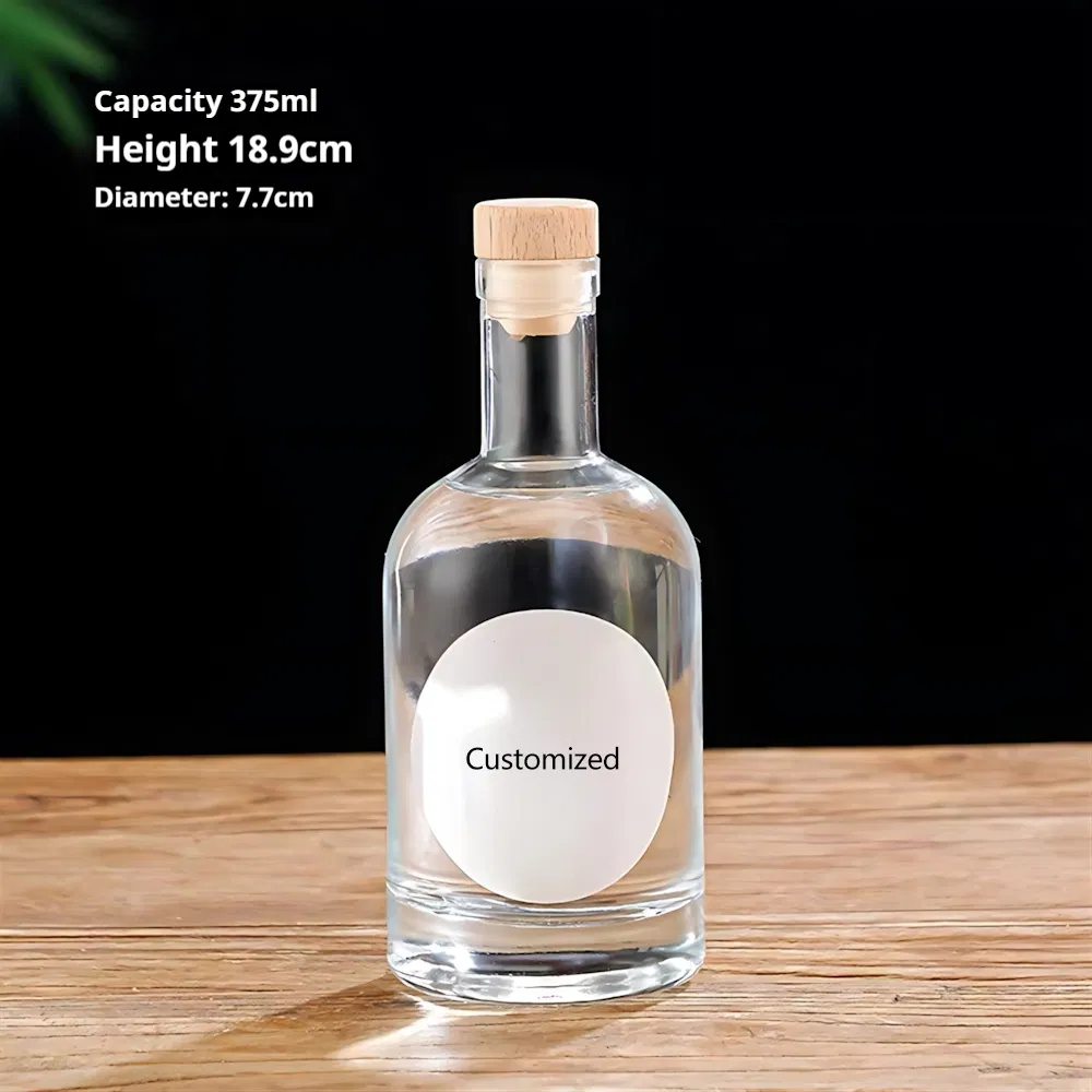 Glass Mini Liquor Bottles with Caps Small Glass Alcohol Bottles Reusable Empty Spirit Mini Wine Bottles