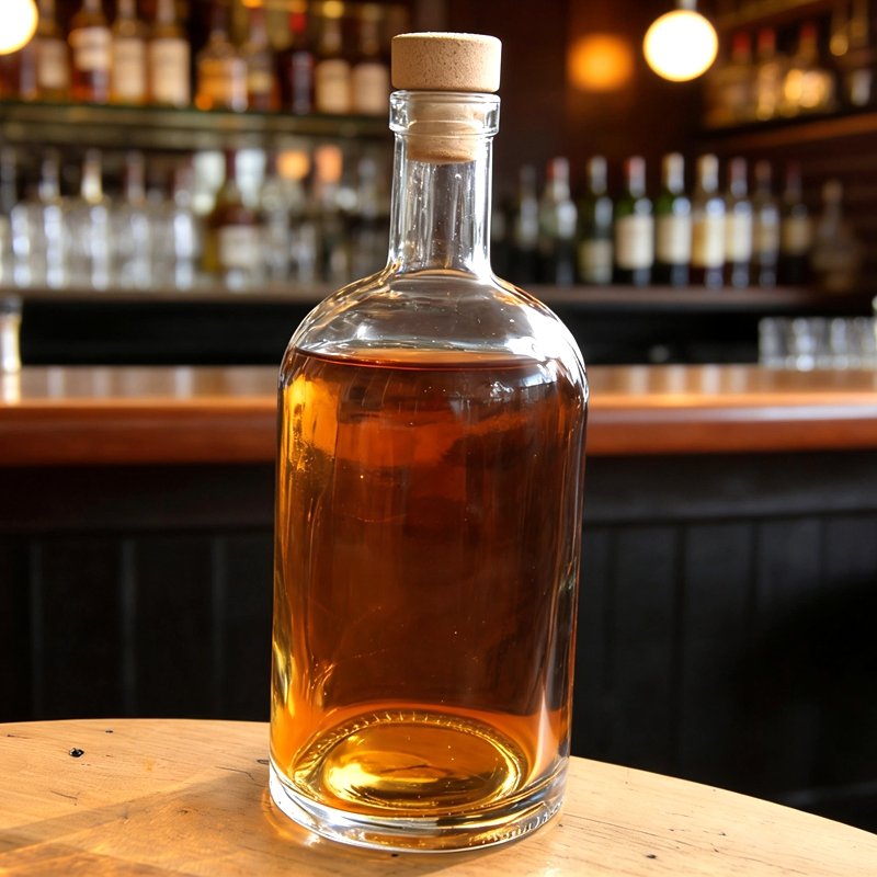Round Spirit Liquor Glass Bottle for Distillery