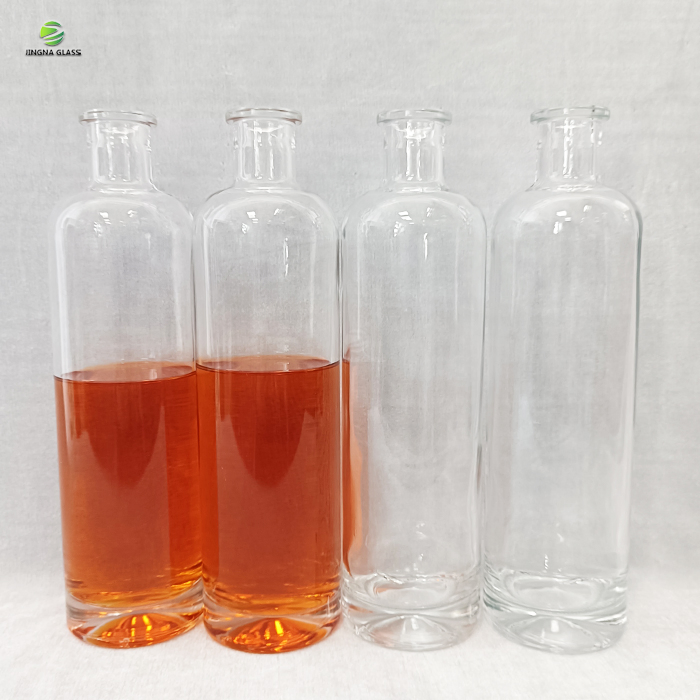 750ml Short Neck High Round Spirit Vodka Liqueur Glass Liquor Bottle