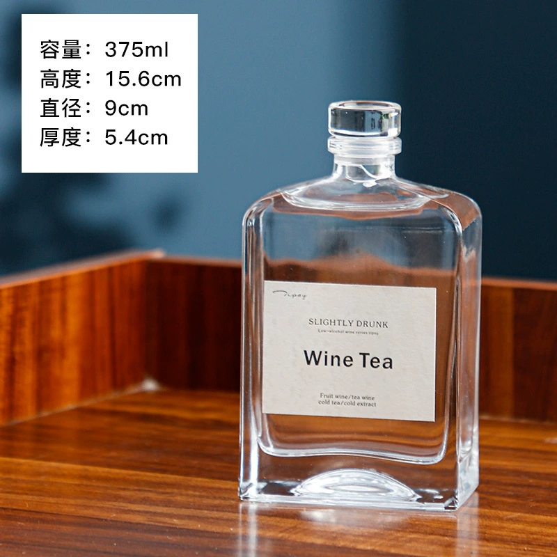 Square Glass Bottle for Spirit Beverage Water 500ml 250ml Mini Glass Bottle