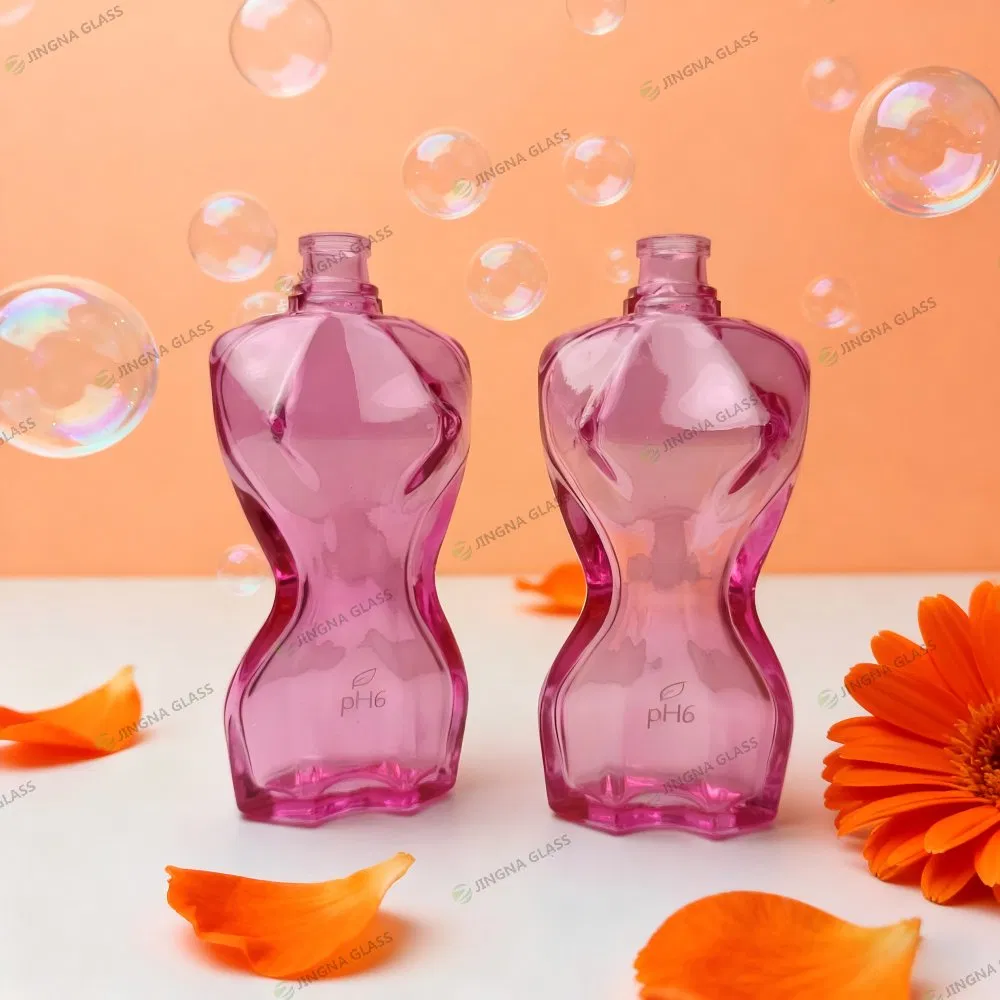 50ml Women Body Shape Glass Bottle for Perfume Colored Custom Skill Printing