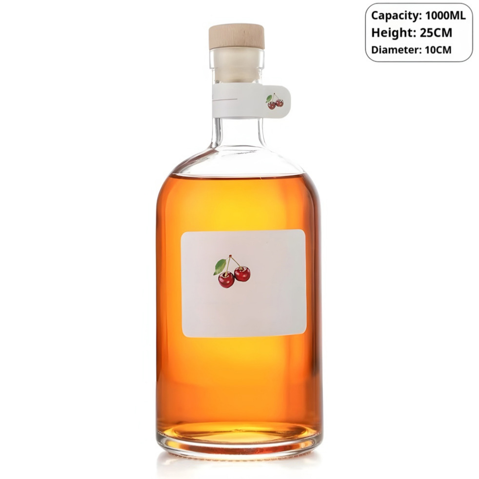 Premium Round Glass Whisky Bottle with Matte Finish and Screw Cap