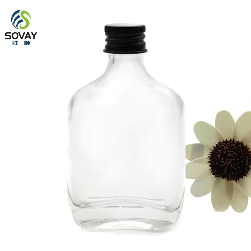 Luxury Glass Spirits Bottles Glass Bottle for Liquor with Metal Screw Cap