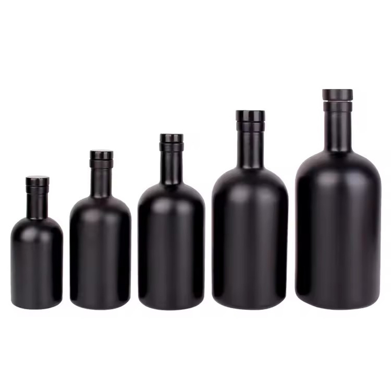 Colored Matte Black Transparent Glass Wine Bottle 200ml 375ml 500ml 750ml Stocked