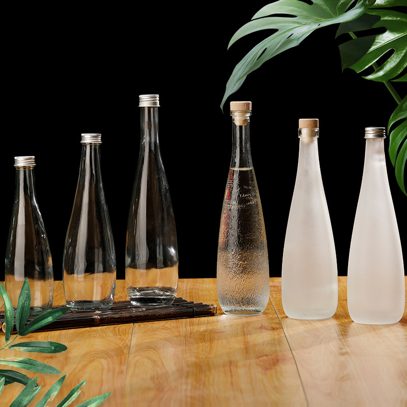 330ml 500ml Super Flint Glass Mineral Water Bottle with Aluminum Lid Cork