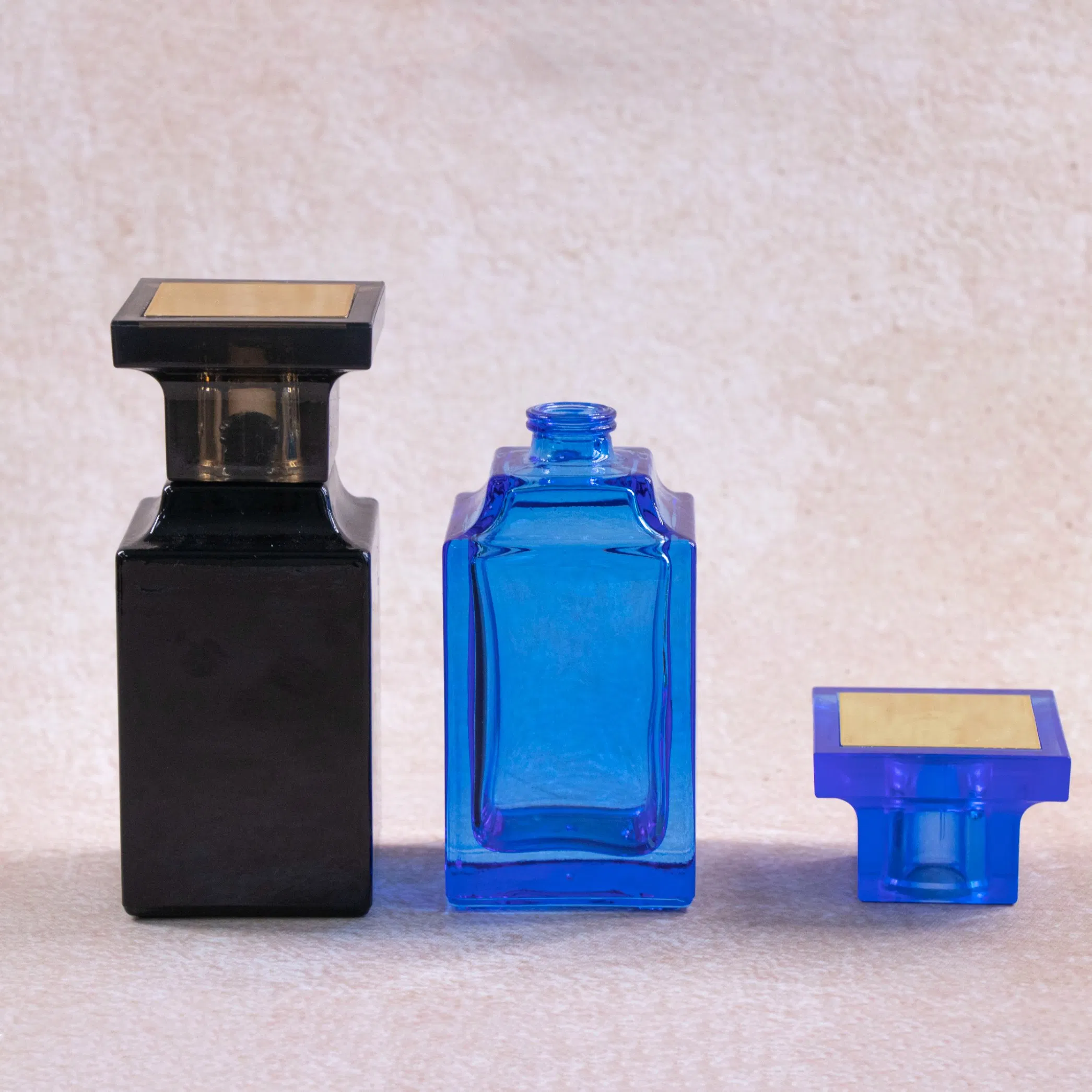 50ml Square Silk Screen Printed Portable Empty Custom Color Perfume Glass Bottle