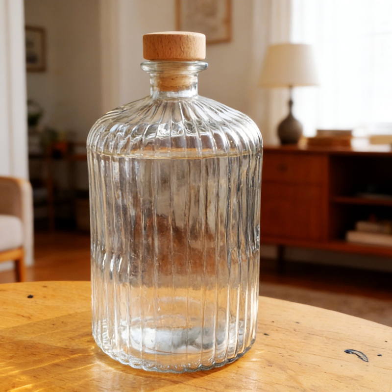 Round Spirit Liquor Glass Bottle for Distillery