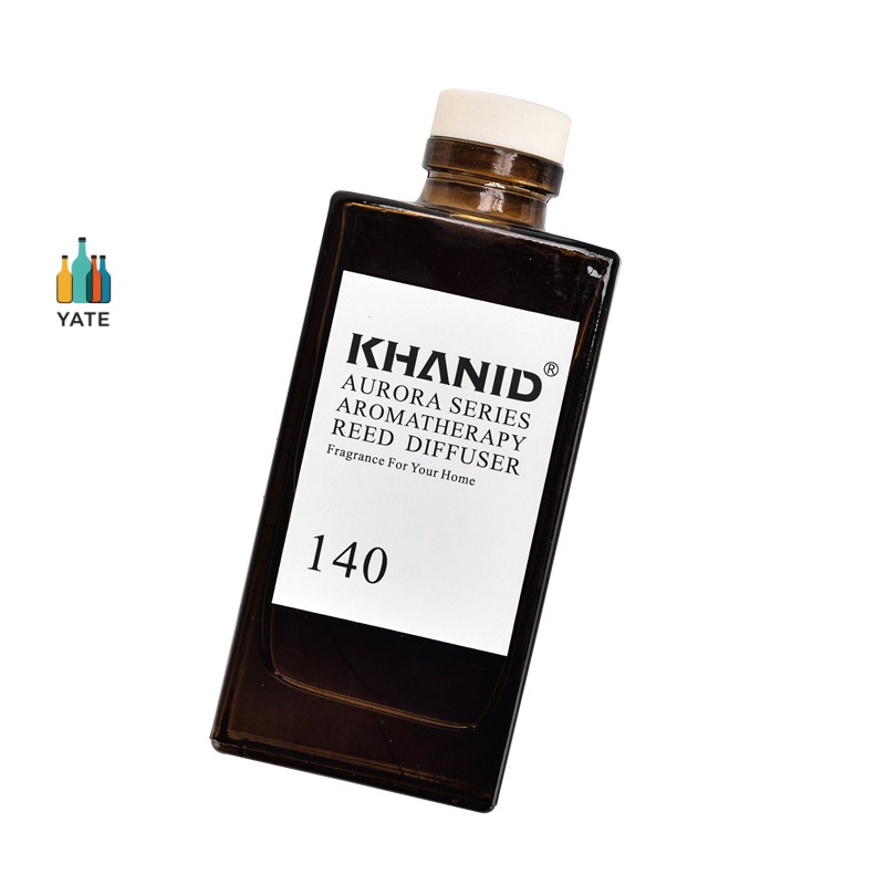 Premium Flint 150ml High and Tall Base Glass Diffuser Bottle with Printed Labels Customized Closure Plugs