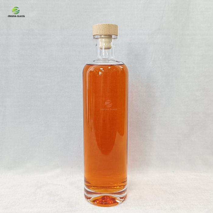 750ml Short Neck Cylindrical High Round Spirit Glass Bottle