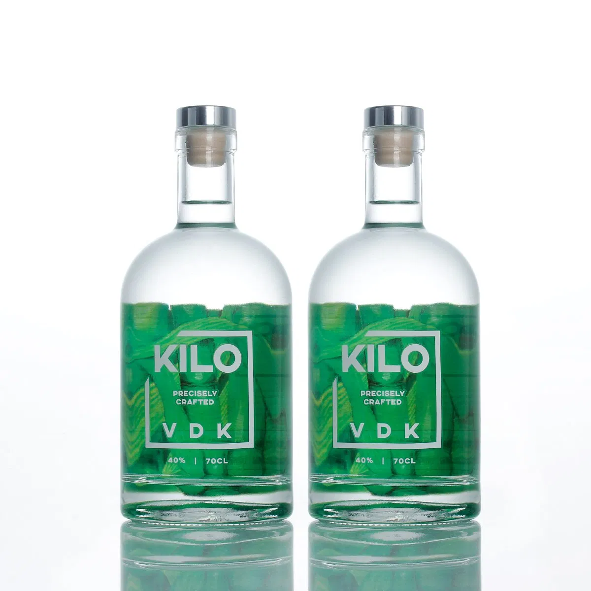 Custom Logo 70cl 75cl Tequila Gin Rum Whisky Spirits Liquor Vodka Oslo Glass Bottle with Cork Finish