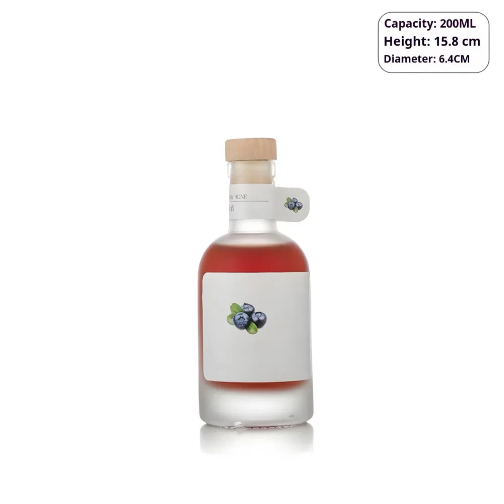 Custom 750ml Glass Whisky Wine Bottle with Cork Glass Lid for Spirits Gin Brandy Whisky Frost Finish Free Sample Custom Logo