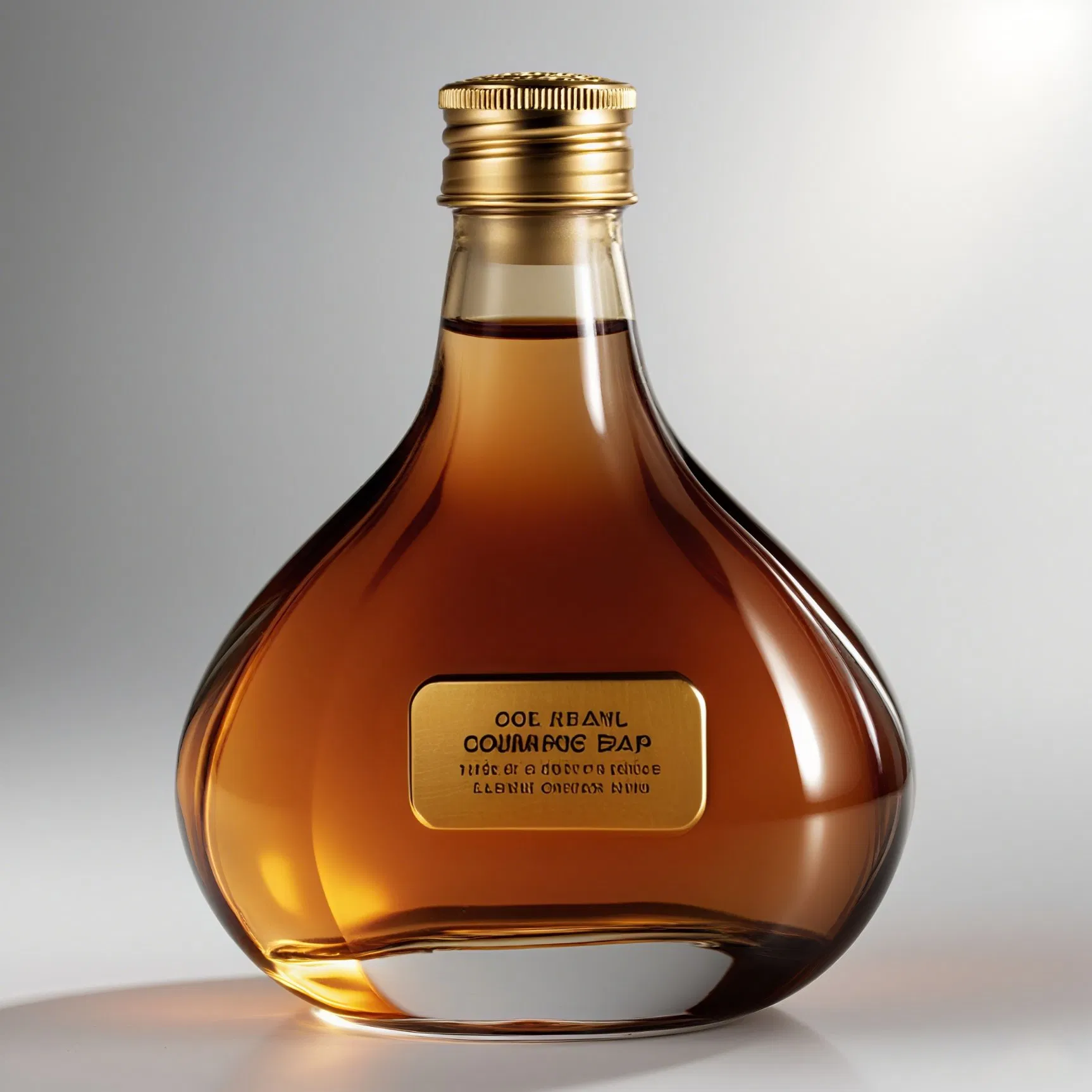 Special Shape Fancy 135ml Mini Empty Gin Vodka Bottle Rum Brandy Spirit Whisky Alcohol Bottle Xo Glass Bottles with Aluminum Cap for Gift Collection