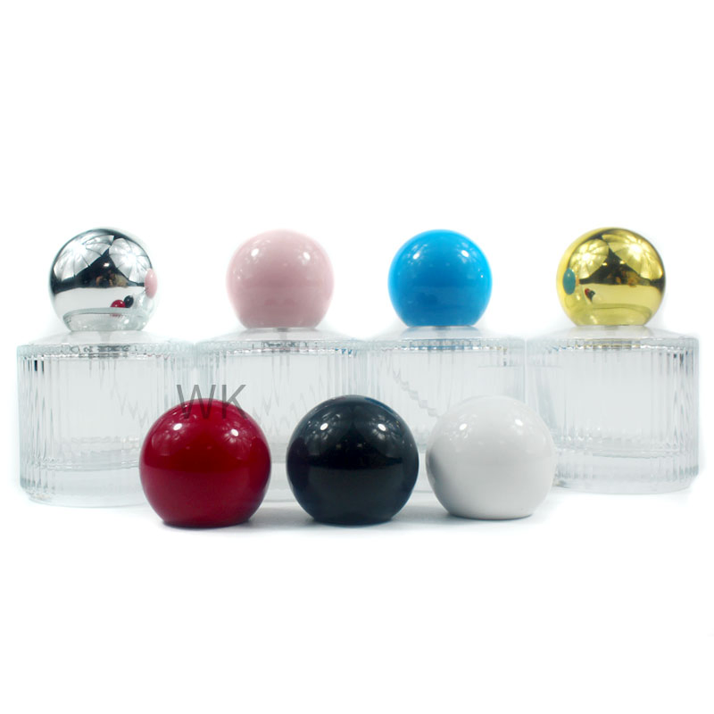 Silver Black PP Lid 25 Ml 50 Ml Round Blue Glass Perfume Oil Bottle Body Mist