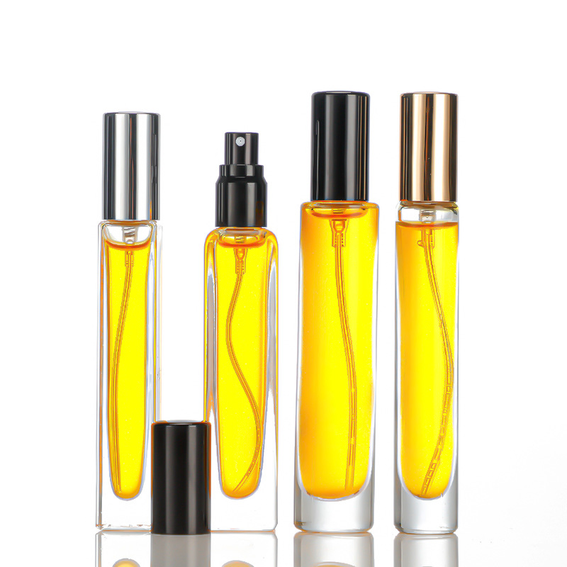 10ml 15ml Long Thin Tall Slender Round Square Shape Mini Empty Glass Perfume Bottle with Screw Crimp Neck Pump Spray