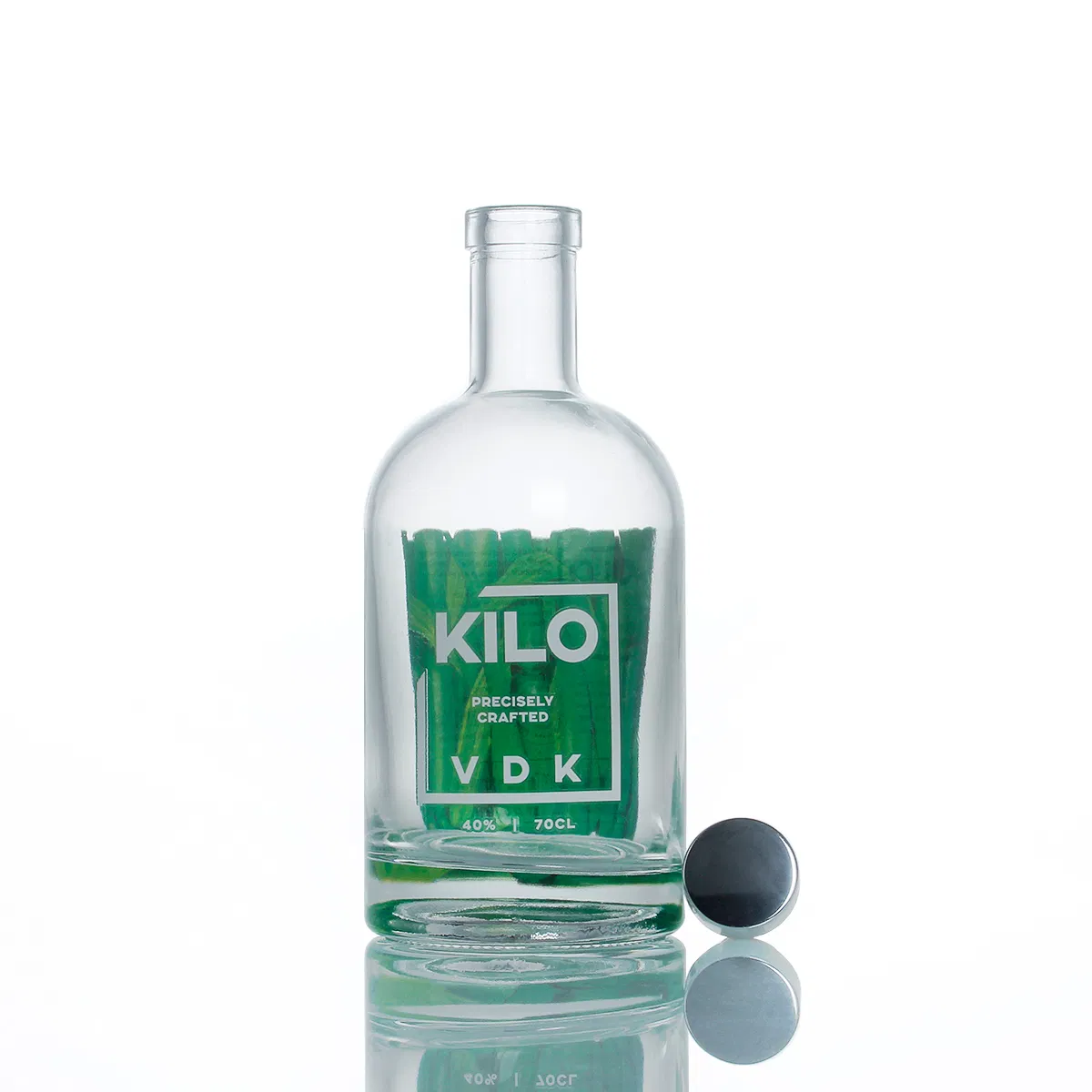 Custom Logo 70cl 75cl Tequila Gin Rum Whisky Spirits Liquor Vodka Oslo Glass Bottle with Cork Finish