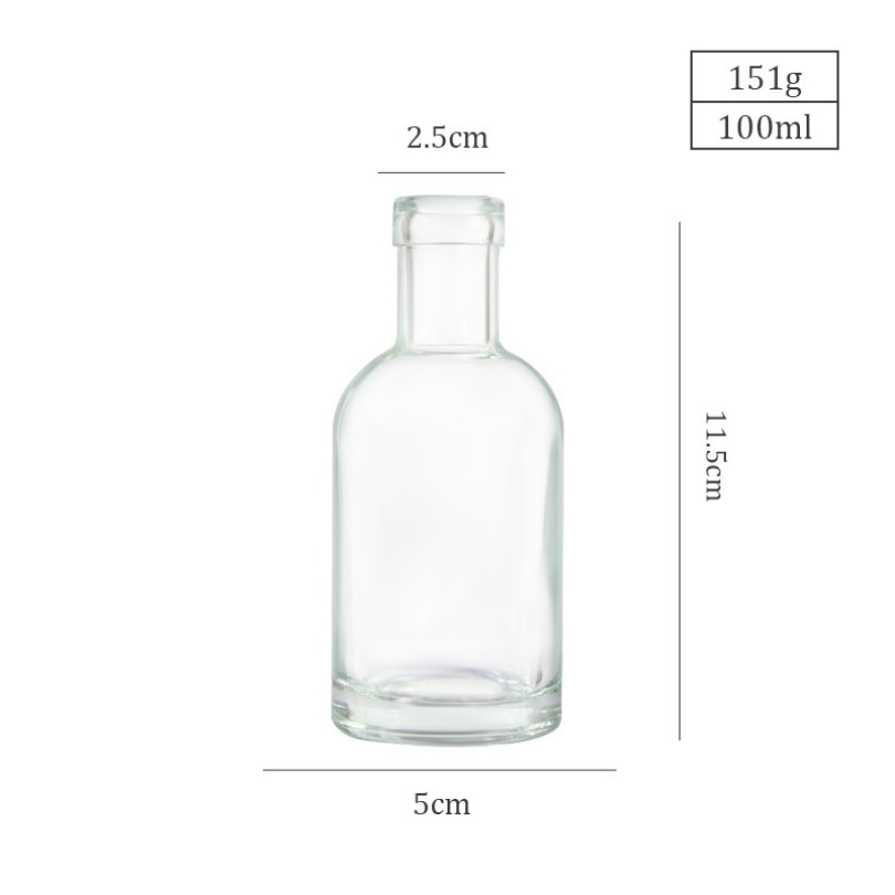 Custom 100ml Mini Luxury Print Logo Whisky Whiskey Gin Rum Vodka Tequila Liquor Spirits Alcohol Glass Bottle