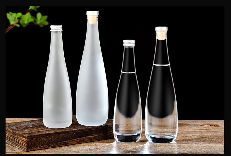 Clear Round Shape 330 Ml 500 Ml Long Neck Tall Slim Coffee Milk Alcoholic Beverage Juice Glass Bottles with Aluminum Screw Cap