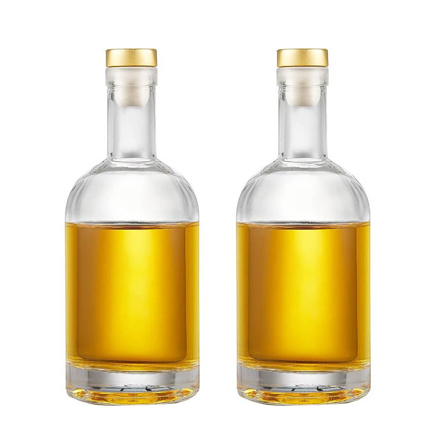 Rsg High Quality 500ml 700ml 750ml Extra Flint Round Whisky Tequila Gin Vodka Spirits Liquor Glass Bottle with Lids