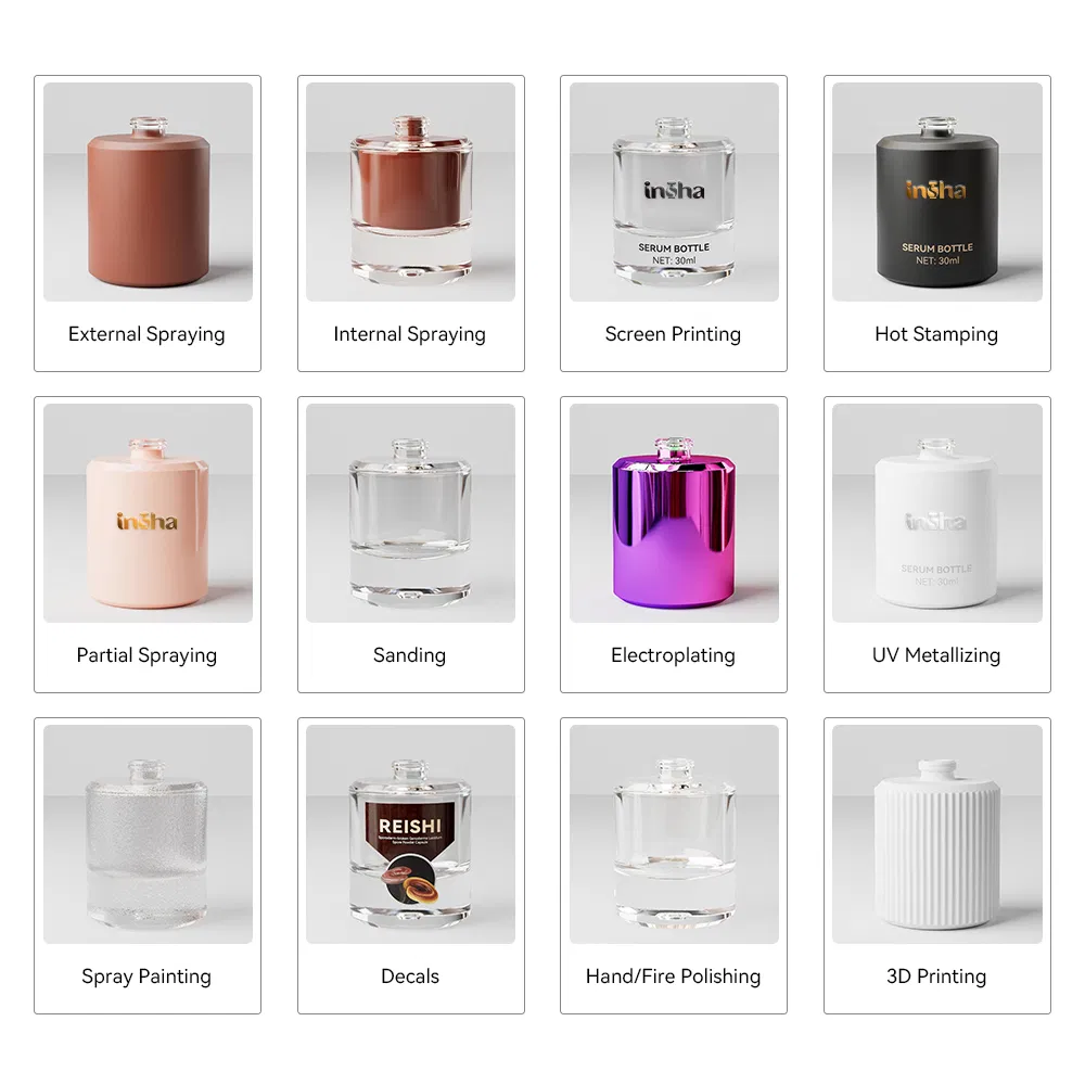 Hot Sale Premium Crystal Perfume Bottle 100ml Gradient Glass Perfume Bottle 30ml 50ml Wholesale Square Empty Perfume Bottle with Box Packaging and Spray Pump