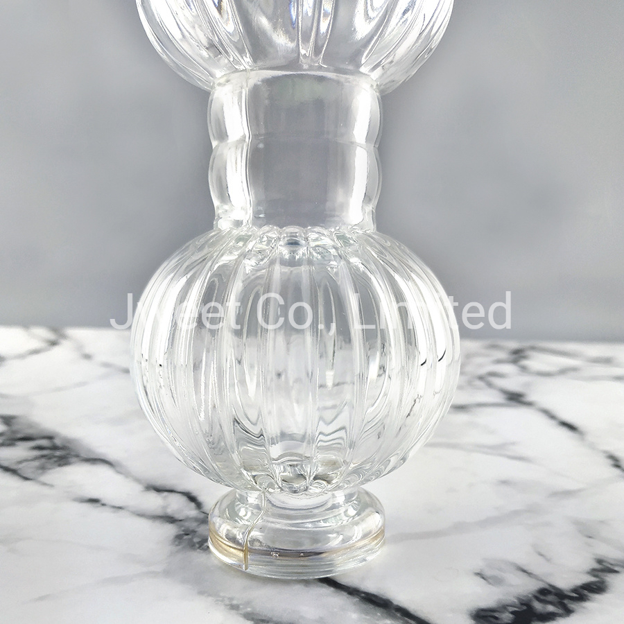 375ml Lantern Shape Short Neck Glass Wine Rum Bottle