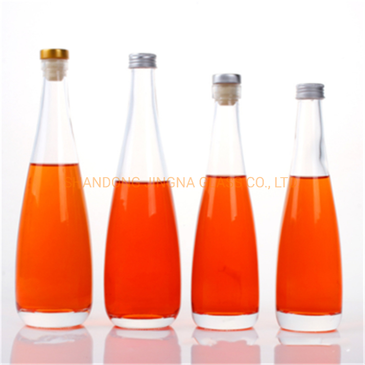 500ml 16oz Square Tall Super Flint Long Neck Glass Bottle for Liquor Spirit Wine with Cork Lid Cap