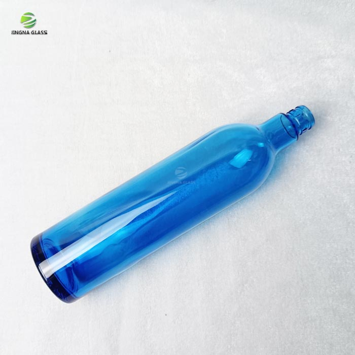 High Quality Custom Logo Round Shape 750ml Whisky Glass Bottles Liquor Bottle with Lids